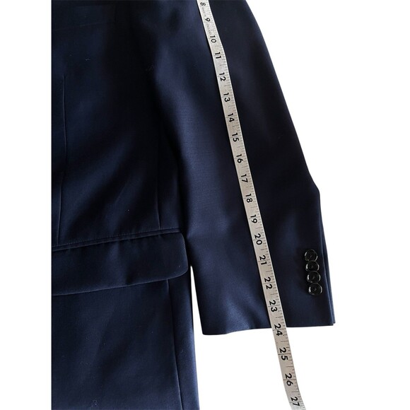 INDOCHINO Bespoke Men Custom Tailored Wool Navy Suit Jacket Pants 44-46R W40xL29 - Picture 14 of 16
